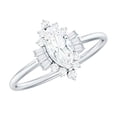 thumbnail image 1 of Rosec Jewels Womens Certified Moissanite Cocktail Ring with Halo, D-VS1 Quality, 925 Sterling Silver, US 4.00, 1 of 6