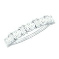 thumbnail image 1 of Rosec Jewels Oval and Baguette Moissanite Half Eternity Ring - Wedding Anniversary Ring - D-VS1 Quality, 10K White Gold, US 8.50, 1 of 9