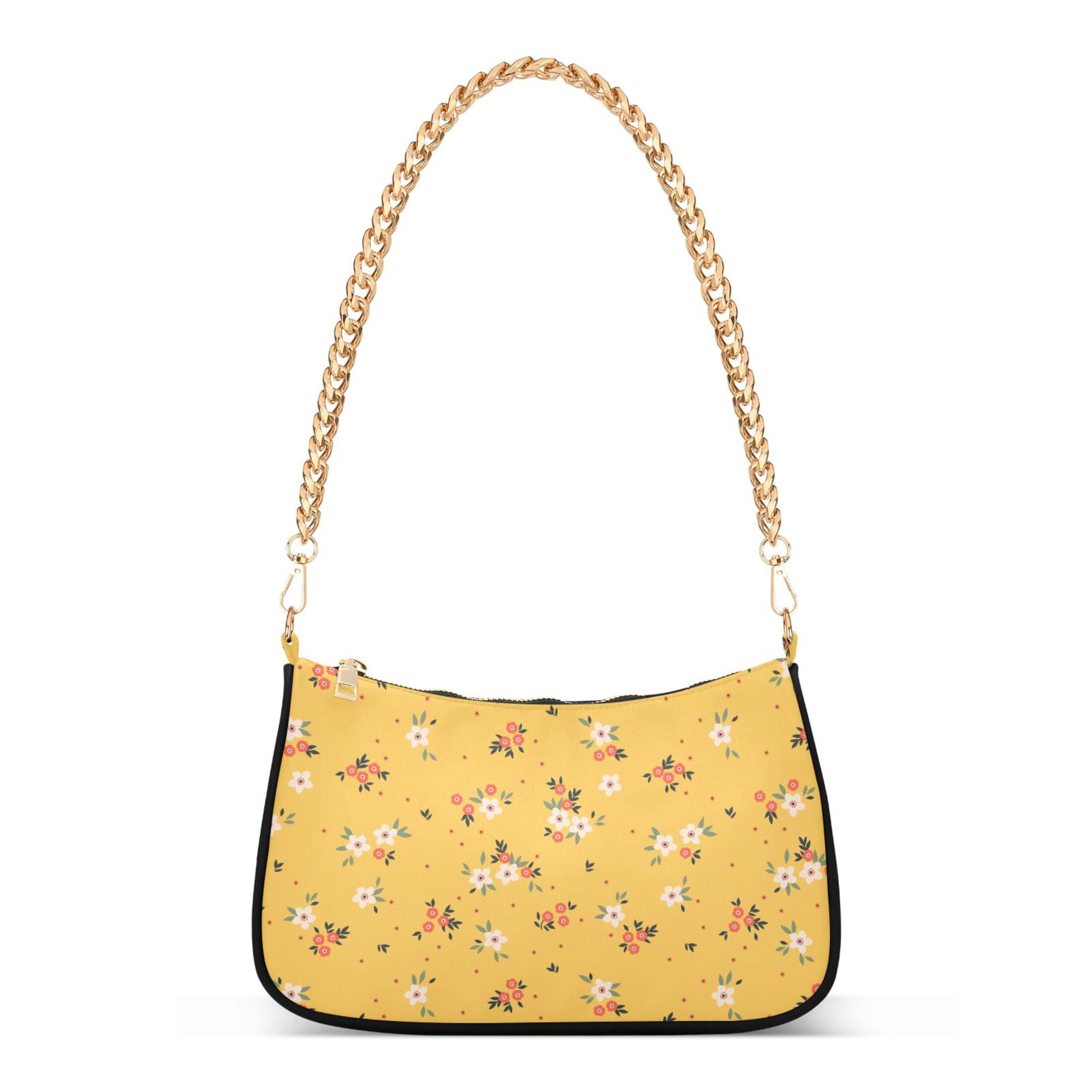 ◆OVHEE◆ Low Shoulder Bag Yellow P00000RS mustard yellow grained leather shoulder bag