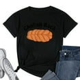thumbnail image 1 of Womens Challah Back Holla Back Funny Jewish Design T-Shirt Black Small, 1 of 5