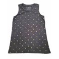 thumbnail image 1 of Womens Charcoal Grey Candy Corn Print Sleeveless Halloween Tee T-Shirt Top XS, 1 of 2