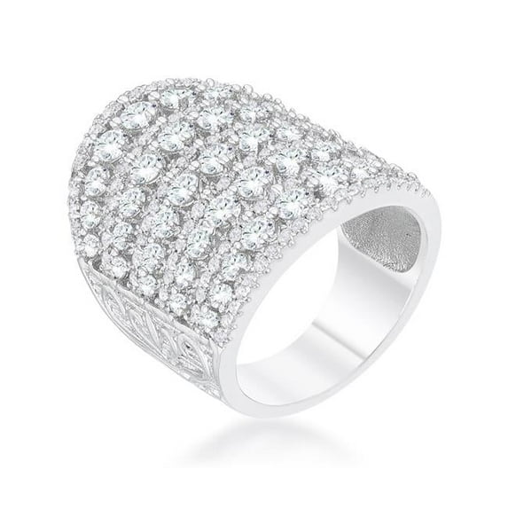 Womens Charlyn 2.5 CT Rhodium Cubic Zirconia Statement Cocktail Ring - Size 9