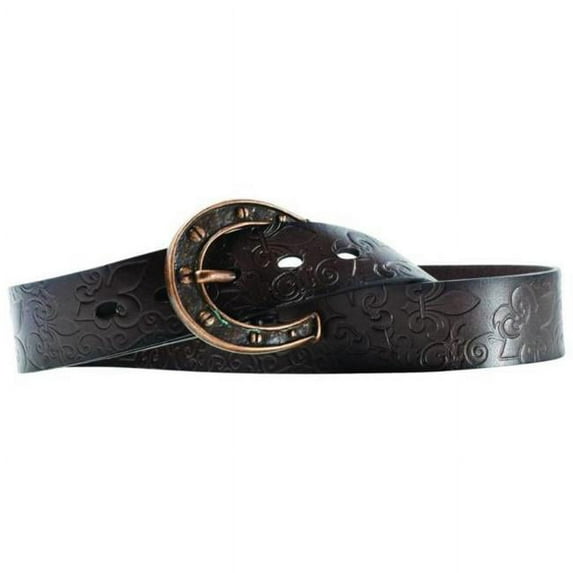 Womens Charmed Horseshoe Buckle Belt - Large