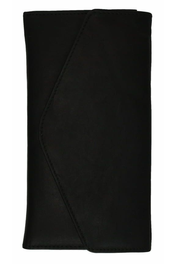 Womens Checkbook Wallet with ID Window and Snap Button Closure 3575 CF (C) Brown