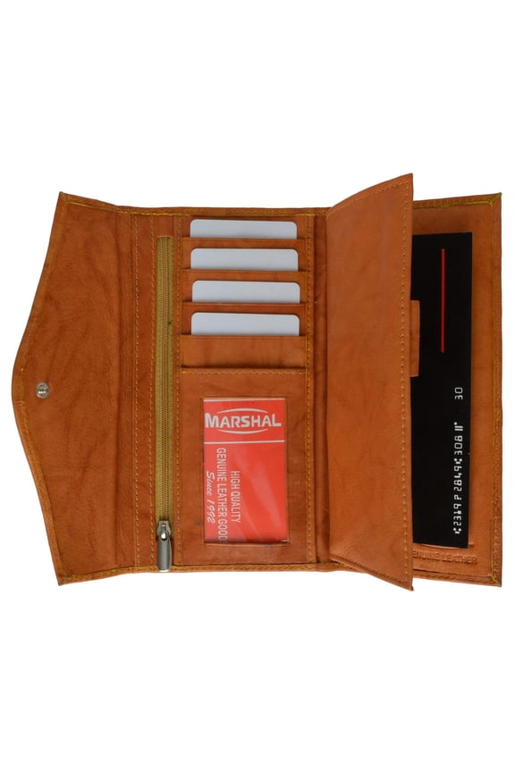 Womens Checkbook Wallet with ID Window and Snap Button Closure 3575 CF (C)