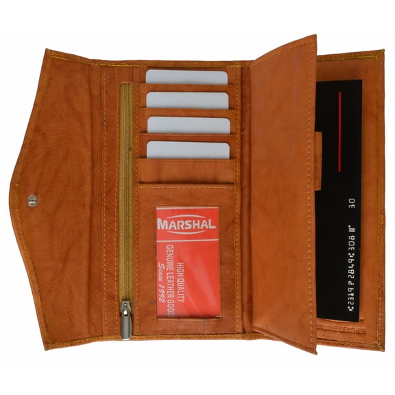 Womens Checkbook Wallet with ID Window and Snap Button Closure 3575 CF