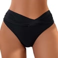 thumbnail image 1 of Womens Cheeky Bikini Bottom Low Rise V-Cut Waist Ruched Seamless Thong Swimsuit Bottom for Summer Holiday 2026, 1 of 8