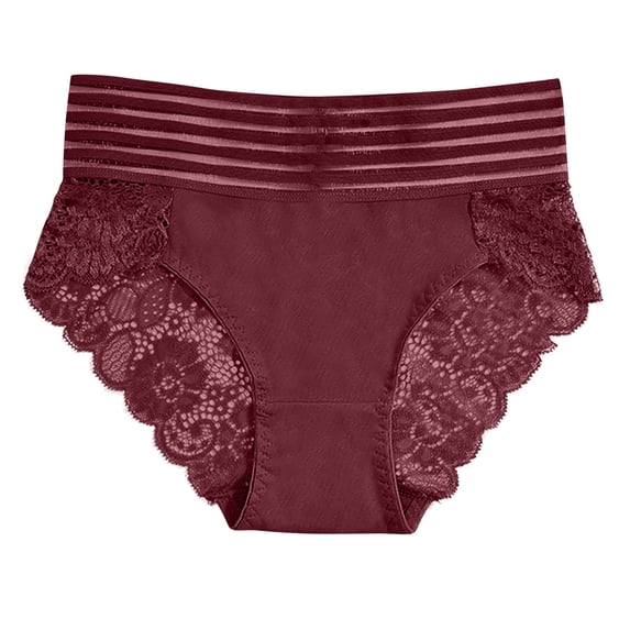 Womens Cheeky Panties Bikini Briefs Women Underwear, Women's Sexy Solid Color High Waist Lace Seamless Abdomen Belt Comfortable Breathable Briefs.
