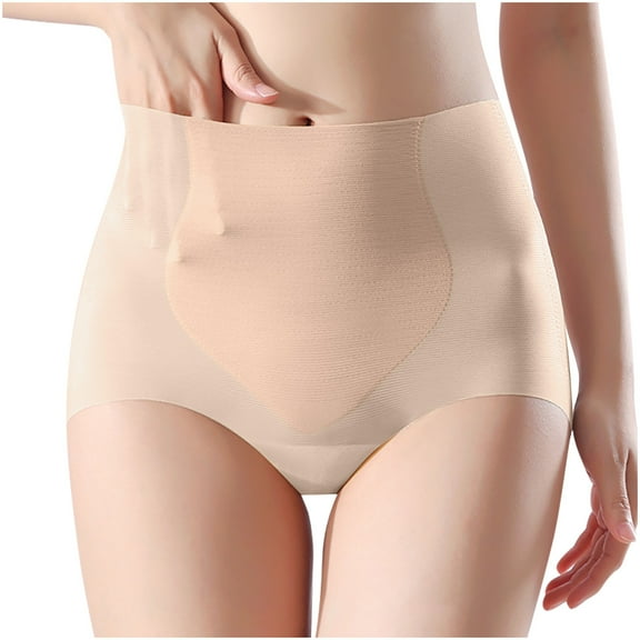 uublik Womens Cheeky Panties High Waist Breathable Briefs Soft Underpants Ladies Stretch Panties Seamless Underwear Beige