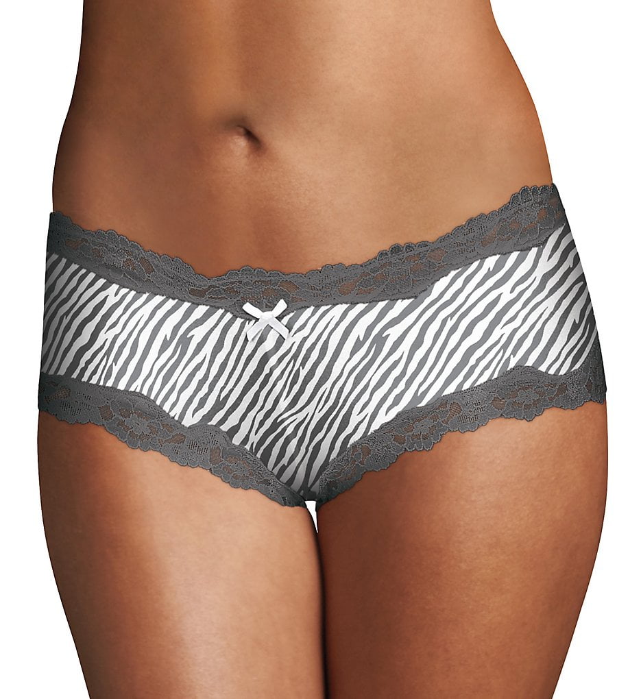 Womens Cheeky Panty Micro with Scallop Lace Trim Hipster Panty
