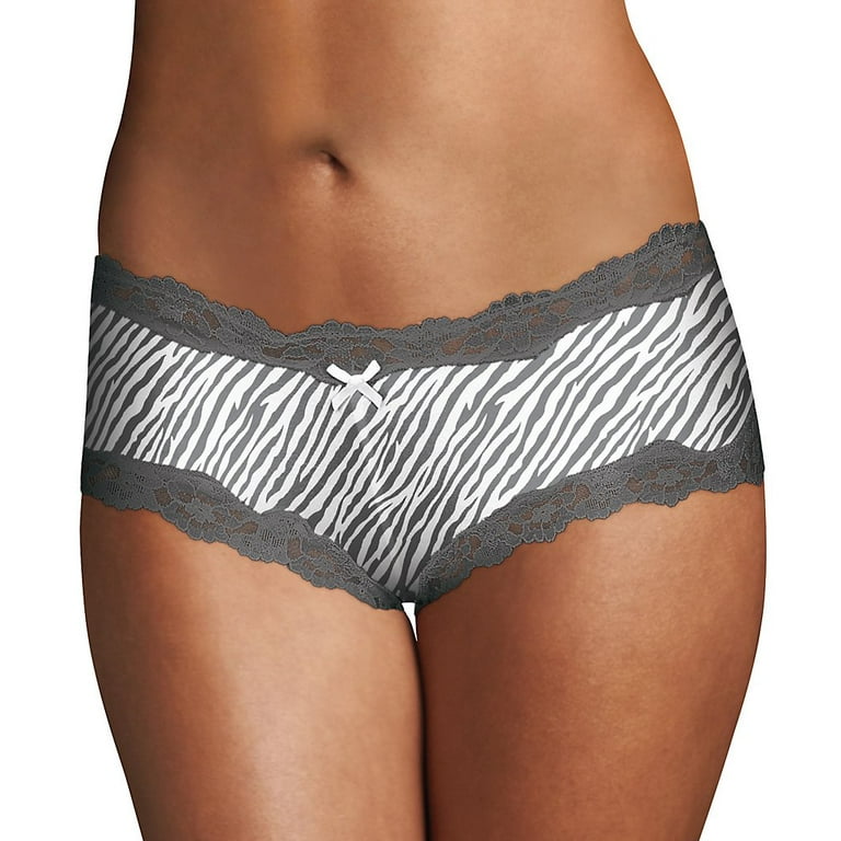 Womens Cheeky Panty Micro with Scallop Lace Trim Hipster Panty