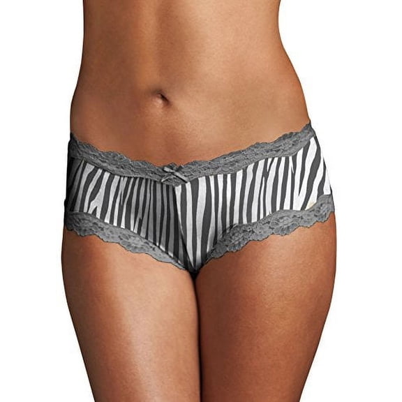 Womens Cheeky Panty Micro with Scallop Lace Trim Hipster Panty