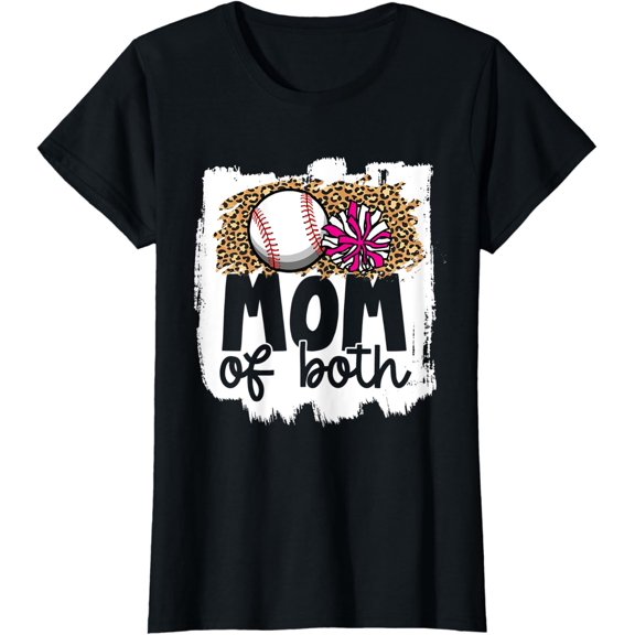Womens Cheer Baseball Mom Of Both Baseball And Cheer Mother T-Shirt Size S-5XL