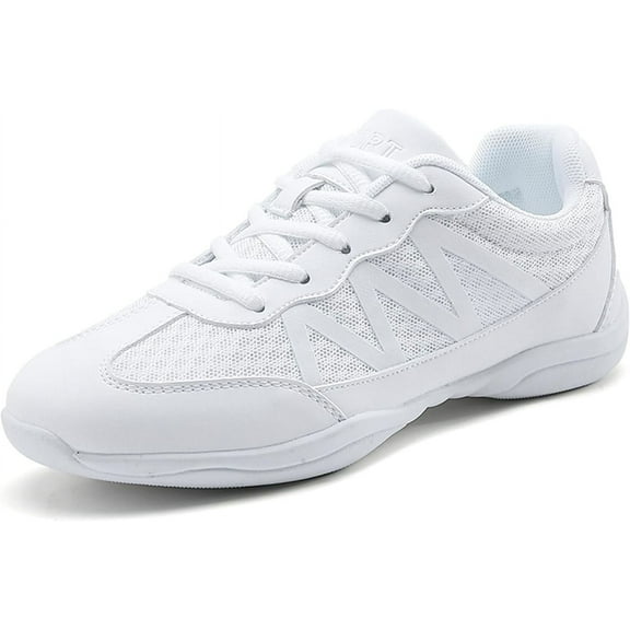 Womens Cheer Dance Shoes Girls White Breathable Lightweight Cheerleading Competition Shoes Athletic Sport Training Sneakers