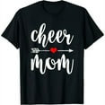 thumbnail image 1 of Womens Cheer Mom Shirt Great Mother Cheerleader Gift Tee T-Shirt Black, 1 of 4