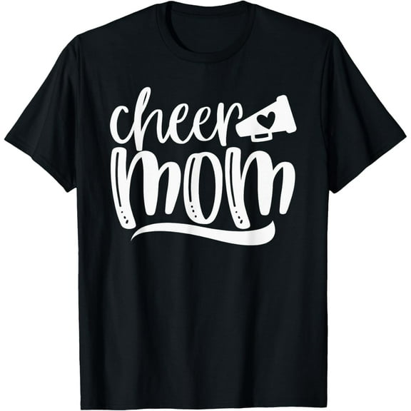 Womens Cheer Mom Shirt, Megaphone with Heart Accent, Women T-Shirt
