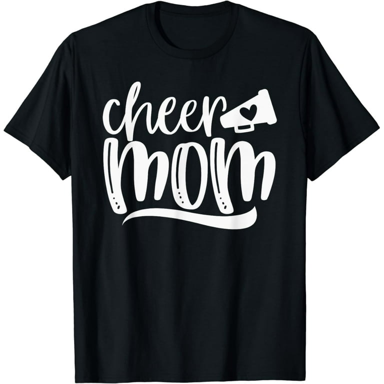 Womens Cheer Mom Shirt, Megaphone With Heart Accent, Women Womens Cheer Mom Shirt, Megaphone With Heart Accent, Women