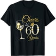 thumbnail image 1 of Womens Cheers To 60 Years Old 60th Birthday Queen Diamond Short Sleeve T-Shirt Black XL, 1 of 5