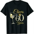 thumbnail image 1 of Womens Cheers To 60 Years Old 60th Birthday Queen Diamond T-Shirt Black 2XL, 1 of 5