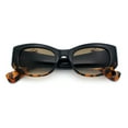 thumbnail image 1 of Womens Cheetah Emblem Classic Mod Fashion Thick Plastic Oval Sunglasses Black Tortoise - Brown, 1 of 8