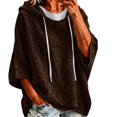 thumbnail image 1 of Womens Cheetah Print Hooded Sweatshirt Long Sleeve Leopard Pullover Hoodie Casual Loose Winter Tops Brown M, 1 of 5