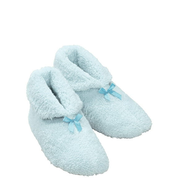 Womens Chenille Slippers, Foam Cushioned Footbed, Non Slip Sole, Womens Fashion - Size X-Large, Blue