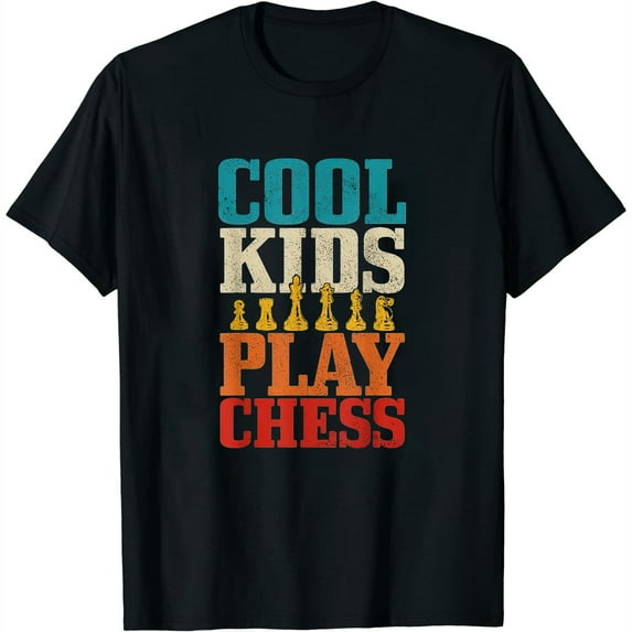Womens Chess Cool Kids Funny Vintage Chess Master Club Chess Player T-Shirt Black 2X-Large