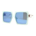 thumbnail image 1 of Womens Chic Designer Fashion Luxury Oversize Sunglasses Blue Mirror, 1 of 4
