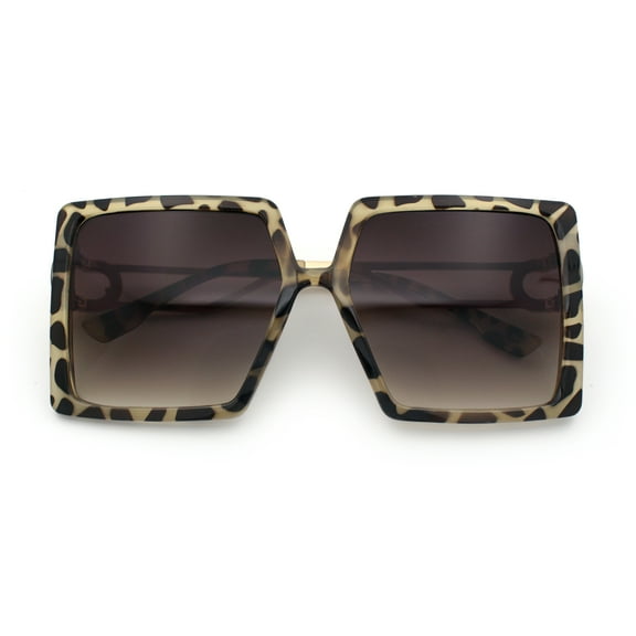 Womens Chic Designer Fashion Luxury Oversize Sunglasses Slate Tortoise - Brown