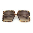 thumbnail image 1 of Womens Chic Designer Fashion Luxury Oversize Sunglasses Tortoise - Brown, 1 of 8