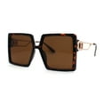 thumbnail image 1 of Womens Chic Designer Fashion Luxury Oversize Sunglasses Tortoise Brown, 1 of 4