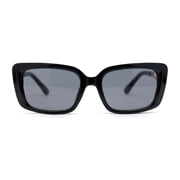 Womens Chic Designer Jewel Arm Rectangular Cat Eye Diva Sunglasses Black Gold - Black