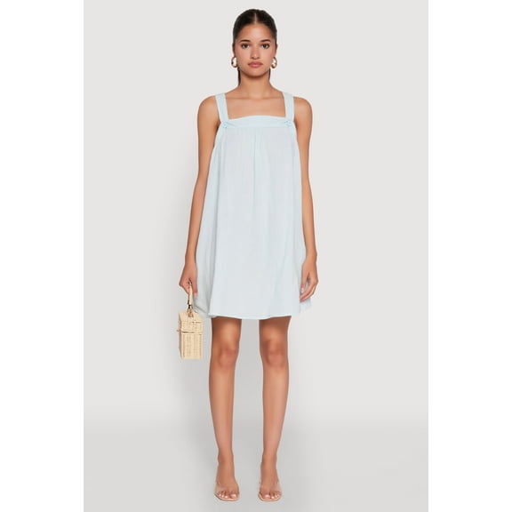 Womens Chic Gauze Knit Ruched Shift Dress