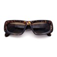 thumbnail image 1 of Womens Chic Mod Slick Oversized Rectangular Thick Bevel Plastic Sunglasses Tortoise - Brown, 1 of 1