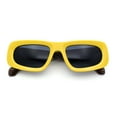 thumbnail image 1 of Womens Chic Mod Slick Oversized Rectangular Thick Bevel Plastic Sunglasses Yellow Brown - Black, 1 of 1