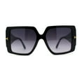 thumbnail image 1 of Womens Chic Squared Butterfly Thick Temple Oversize Sunglasses Black Smoke, 1 of 4