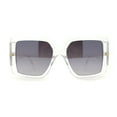 thumbnail image 1 of Womens Chic Squared Butterfly Thick Temple Oversize Sunglasses Clear Smoke, 1 of 4