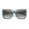 thumbnail image 1 of Womens Chic Thick Horn Cat Eye Elegant Thin Arm Plastic Sunglasses Blue - Brown, 1 of 1
