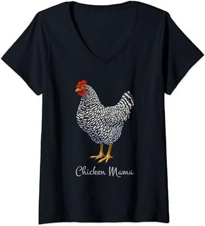 Womens Chicken Mama Black Barred Plymouth Rock Hen Mom Bird Lovers V ...