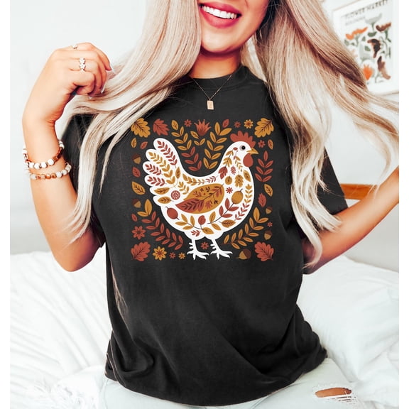 Womens Chicken T-shirt: Boho Farm Life T-shirt All Size S-5Xl