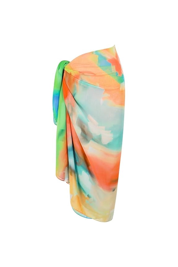 Womens Chiffon Beach Pareos Sarong Sheer Swimsuit Cover Ups Swimwear Bikini Wrap