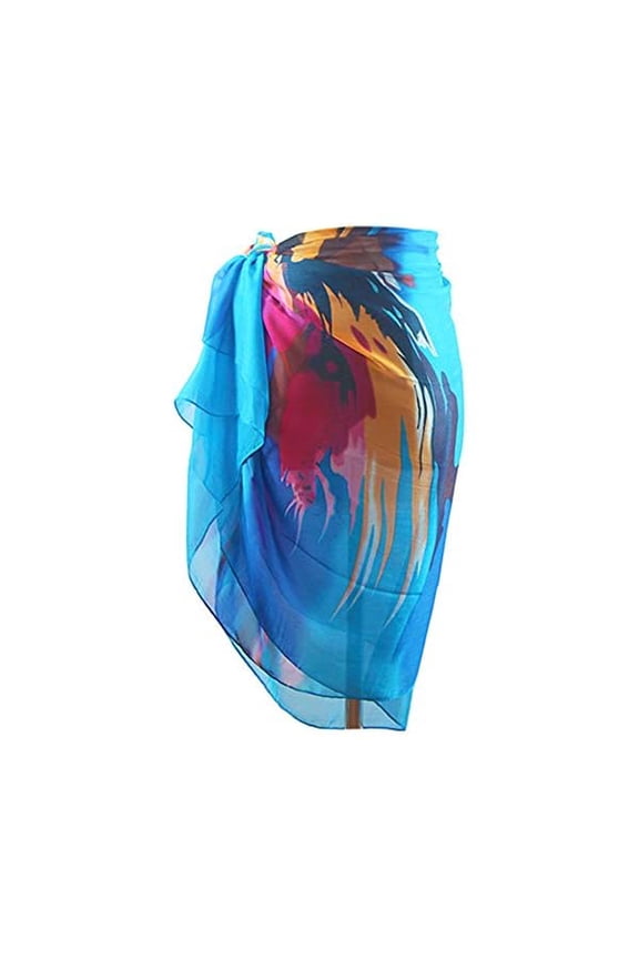 Womens Chiffon Beach Pareos Sarong Sheer Swimsuit Cover Ups Swimwear Bikini Wrap