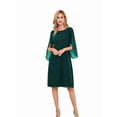 thumbnail image 1 of Womens Chiffon Dresses Flutter Sleeve Party Wedding Cocktail Dress Dark Green S, 1 of 4