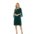 thumbnail image 1 of Womens Chiffon Dresses Flutter Sleeve Party Wedding Cocktail Dress Dark Green XXL, 1 of 5