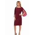 thumbnail image 1 of Womens Chiffon Dresses Flutter Sleeve Party Wedding Cocktail Dress Wine Red L, 1 of 5