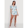 thumbnail image 1 of Womens Chiffon Floral Print V Neck Wrap Romper with Belt, 1 of 4