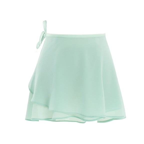 Womens Chiffon Mini Skirts Ballet One Practice Dance Dancing Tie Short Lightweight Light Green Skirt M