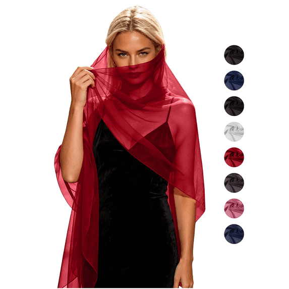 Womens Chiffon Wrap Scarf Elegant Sheer Soft Breathable Evening Cover up Wedding Party Shawl Scarf