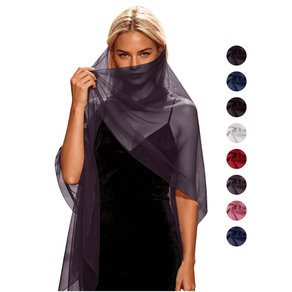 Womens Chiffon Wrap Scarf Elegant Sheer Soft Breathable Evening Cover up Wedding Party Shawl Scarf