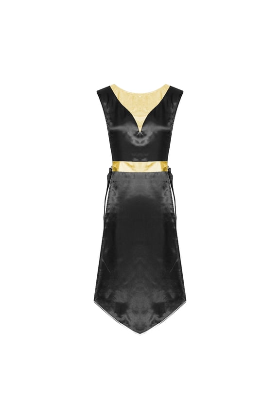 Womens Choir Worship Robe Tunic Liturgical Lyrical Dance Praise Stage Lace-Up Sides Split Satin Dress